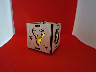 Kerstdoosjes met LED-lichtje - set van 3 stuks [Kerst] [Kerstdecoratie][hout]