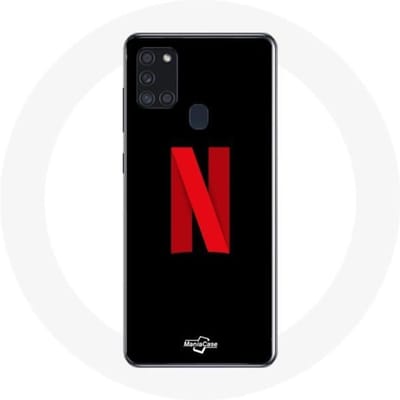 Coque de protection - Maniacase - Galaxy A21S - Logo Netflix - Souple - Protection chocs noir