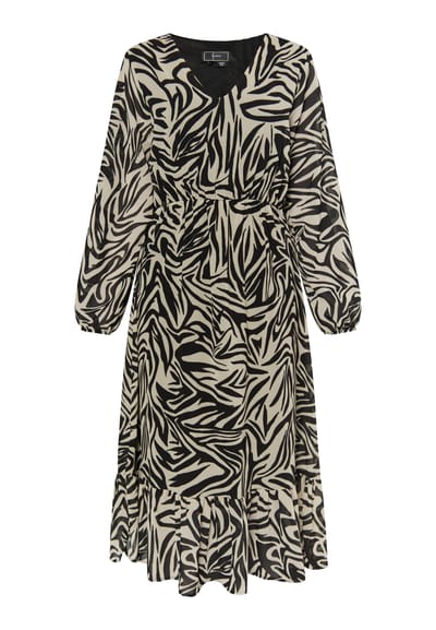 Faina Jurkje met zebraprint Dames beige/ zwart