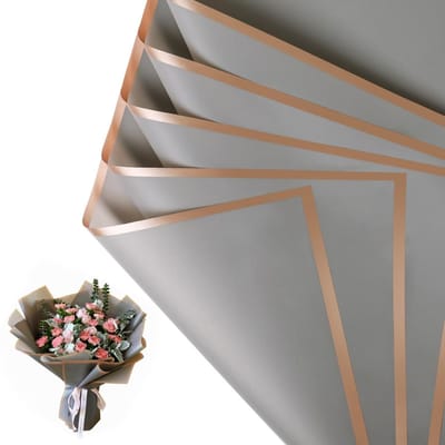 MTTProducts - Decoratief Cadeaupapier - Waterdicht - 20 Vellen - Bloemen - Voor Cadeauverpakking - Elegant Zilver - Creatieve Knutselprojecten