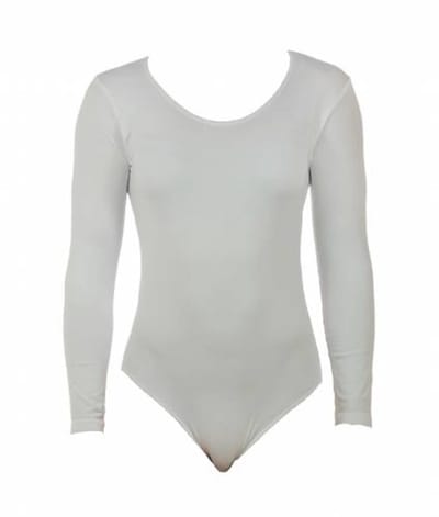 J&C body lange mouw microfiber 6889 - Bodysuit dames - Ronde hals - Wit / L/XL