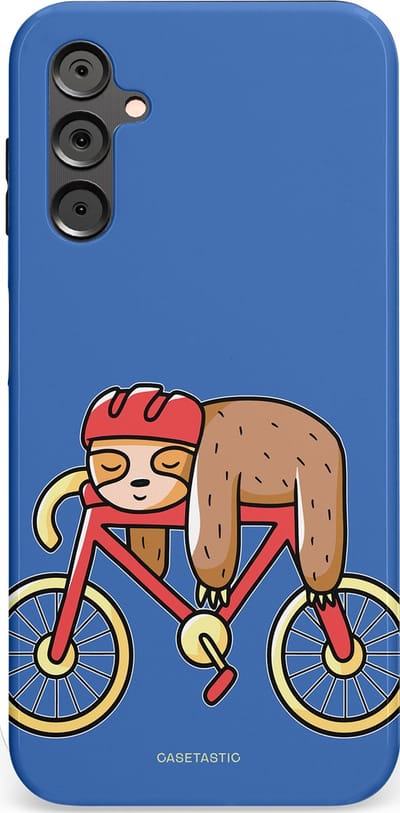 Casetastic hoesje geschikt voor Samsung Galaxy A14 (2023) 5G / Samsung Galaxy A14 (2023) 4G - Dubbellaagse bescherming - Lui op reis - Fashion Case - Lavendel