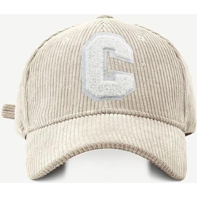 Nieuwe Mode Corduroy Baseballpet Dames Letter C Snapback Hoed Dames Winkelen Aankleden Verstelbare Casual Petten Hip Hop Hoeden Adjustable white