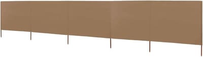 Windscherm - Privacy scherm - Buiten Zitten - 6 Paal Ontwerp - 600 x 120 cm - Taupe