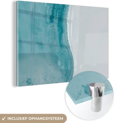 MuchoWow® Glasschilderij 120x80 cm - Schilderij acrylglas - Strand - Water - Australië - Foto op glas - Muurdecoratie woonkamer - Wanddecoratie slaapkamer - Schilderijen