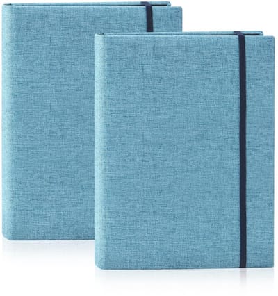 Dailygoods- Fotoalbum insteekalbum 2 stuks - 10x15 cm - Linnen omslag - Compact formaat - Voor kinderen/baby - Maximaal 100 foto's per album - Fotoboek