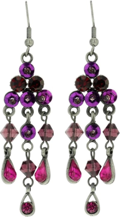 Behave - paarse oorhanger met steentjes - speels retro accent