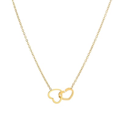 Hartjes Ketting – Goudlook – Stainless Steel – 50+5 cm - EmmyRovi - Moederdag Cadeau
