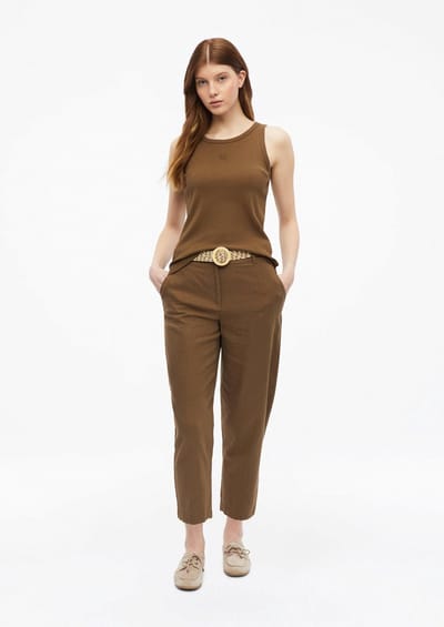 Pantalon Regular Fit Hoge Taille Barrel Pijpen met Gürtel voor dames s.Oliver