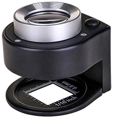 Thijox - Vergrootglas 30x Bureauloupe met LED- en UV-licht, Juweliers Loepinspectietool voor Edelstenen, Horloges, Munten, Postzegels - Zwart