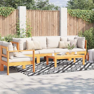 vidaXL - Buitenkleed - ARAKIL - 190x290 - cm - PP - wit - en - zwart