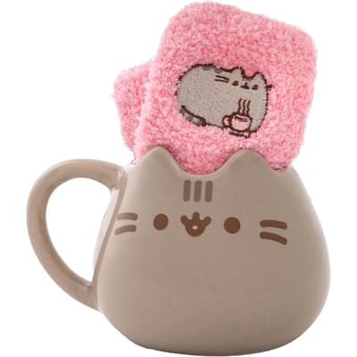 Pusheen 3D Gezicht Mok en Sokken Set One Size bruin