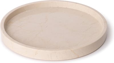MOOISA - Marmer dienblad rond met rand beige - Tray Ø30cm - MOOISA - rond marmer dienblad - vierkant marmer dienblad - decoratie schaal - tapasplank - serveerplank