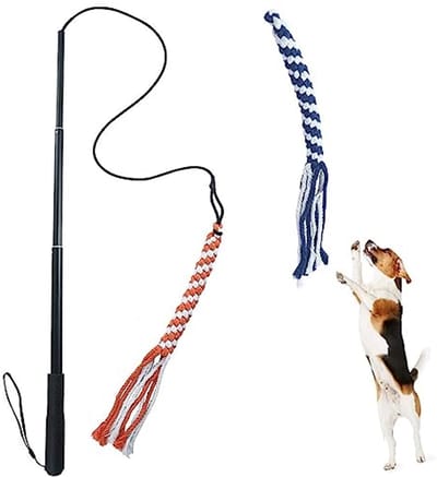 Flirt Pole voor honden - Uitschuifbare Interactieve Teaser Stok voor Honden met Kauwtouw