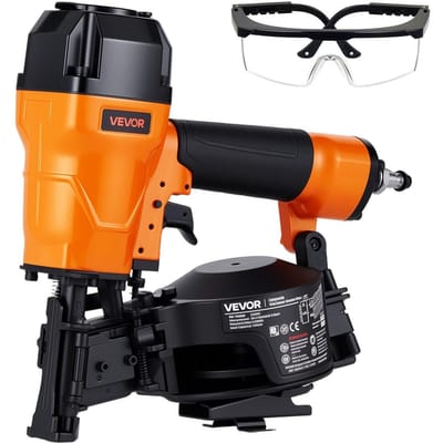 Dakbedekkingsnagelpistool CN45C, 19mm tot 45mm 15 Graden Lucht Dakbedekkingsnagelpistool met Twee Schietstanden & Gereedschapsloze Diepteverstelling, 4,8-7,5 Bar Pneumatische Spiraal
