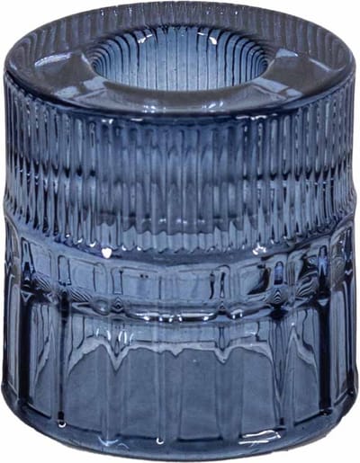 Glazen kaarsenstandaard blauw