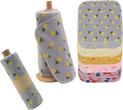 Herbruikbare Papieren Handdoeken - Wasbare Katoenen Doekjes voor Keuken en Huishouden (25 stuks)