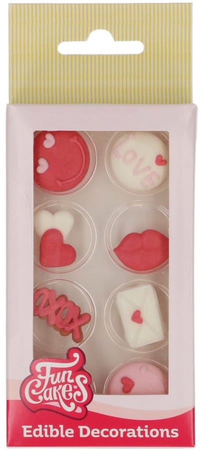 FunCakes Suikerdecoraties - Love - Set/8 - Eetbare Taartdecoratie
