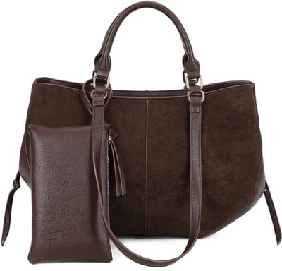 Gallantry® Dames Handtas – Shopper Tas – Schoudertas Dames – Ruime Werk Tas met Rits – Dames Tas met Portemonnee - Bruin