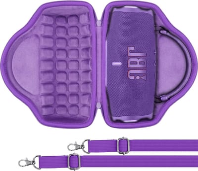 Draagbare Hard Case voor Bluetooth Speaker - Geschikt voor JBL Charge 6 met Schouderband - Paars, Bescherming en Reisgemak