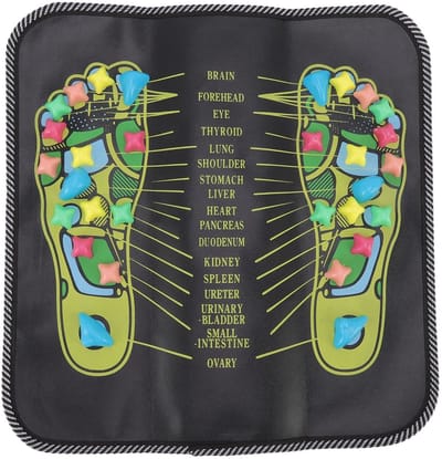 Dailygoods- Voetmassage Mat - Reflexologie - Acupunctuur - Bloedcirculatie - Verlichting Pijn - Opvouwbaar - Kunstmatig Leer 35x35cm - Reflexologiemat
