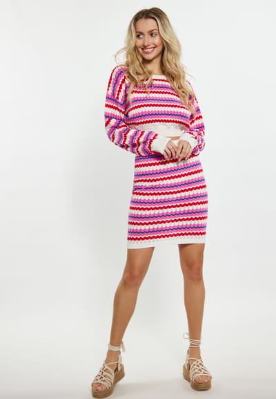 IZIA Jumper Dames Wol Wit Veelkleurig