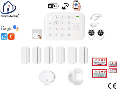 Draadloos alarmsysteem voor woning/camper en caravan met clavier en RFID werkt met wifi,gprs,sms en met spraakgestuurde apps. ST01D-B2