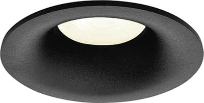 Inbouwspot Remco met Philips HUE White - spotje - Zwart - rond verdiepte spot - Voor binnen / woonkamer / keuken / slaapkamer - IP20 - GU10 - Buitendiameter: 82MM - boorgat: 70-74MM - min. Inbouwdiepte: 80MM