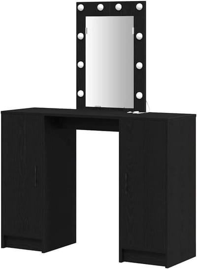 Kaptafel - Make-uptafel - Slaapkamer Decoratie - Geïntegreerde LED Verlichting - 102 x 33 x 135 cm - Zwart
