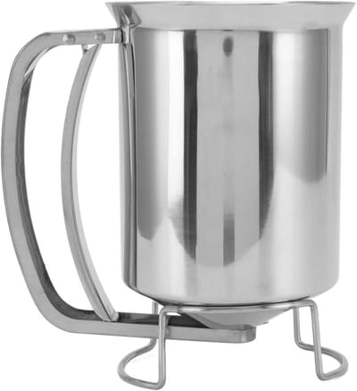 Beslagdispenser - Pannenkoekmaker Beslag Gieter - Bakken Maken - Handbediende Roestvrij Staal - 10.5 X 16.2 Cm
