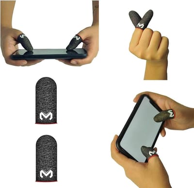 2 Pack Vinger Covers voor Mobiel Spel, Anti-Zweet Silky Touch, Perfecte Pasvorm voor Duim en Vingers, Geschikt voor Alle Mobiele Apparaten