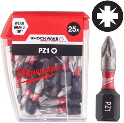 Milwaukee Shockwave Impact Duty™ schroefbits CD Tic Tac PZ1 x 25 mm (25 stuks) - 10 stuks - 4932430861