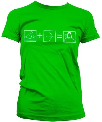 Arrow Riddle Girly T-shirt voor dames, groen