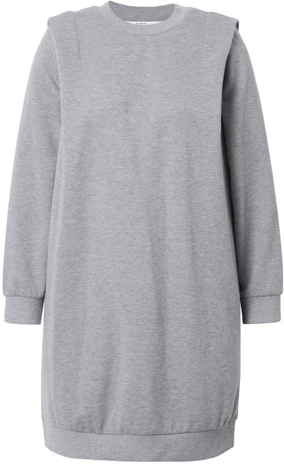 Studio Untold - Dames - Sweatjurk oversized ronde hals lange mouwen - Grijs melange - Maat 42+