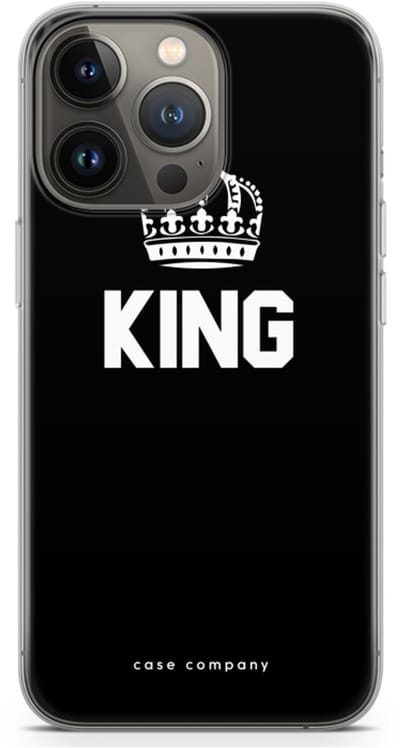 Case Company® - Hoesje geschikt voor iPhone 13 Pro hoesje - King zwart - Soft Cover Telefoonhoesje - Bescherming aan alle Kanten en Schermrand