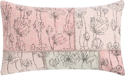 Patchwork Flower Roze Kussen | 30 X 50 | Sierkussen Voor Woonkamer Of Slaapkamer