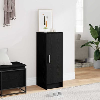 vidaXL - Schoenenkast - 32 - x - 35 - x - 92 - cm - Bewerkt - hout - Zwart - eiken
