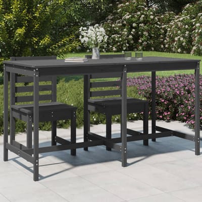 vidaXL - Tuintafel - 203,5x90x110 - cm - massief - grenenhout - grijs