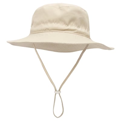 Baby zonnehoedje - 0-3 maanden baby zonnehoedje - baby zonnehoedje voor meisjes - baby strandhoedje met brede rand - baby bucket hat - unisex - hoofdomtrek 44-46 cm - zonnehoedje geschikt voor baby's en kinderen van 0-8 maanden - maat XS Beige