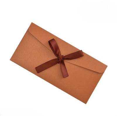 Set van 10 rustieke, kleurrijke enveloppen met elegante zijden strikken – perfect voor trouwuitnodigingen, verjaardagskaarten, feestaankondigingen en knutselprojecten, 22x11 cm, bronzen