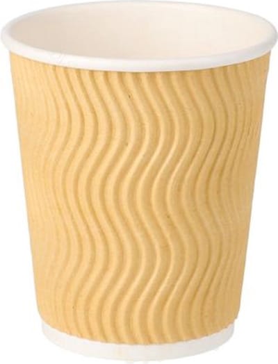 Koffiebeker 8oz 240 ml Bruin Ripple Kraft Dubbelwandig- 50 Stuks- wegwerp papieren bekers karton kraft – drank bekers – drinkbekers- koffie beker – wegwerpbeker – Koffiekopjes – Koffiemokken - Warme en Koude Dranken