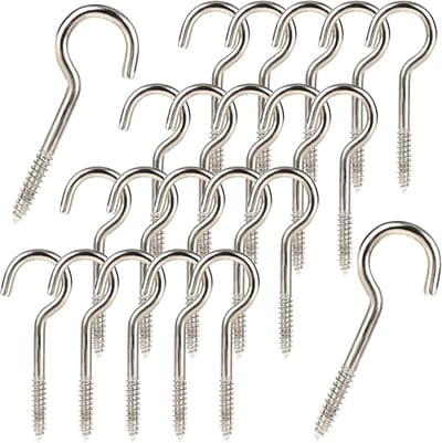 50 Stuks 2 Inch Cup Haken Schroef - Heavy Duty Zilveren Metalen Ronde End Zelftappende Schroefhaken - Roestvrij Staal Oogbout Plafond Haak