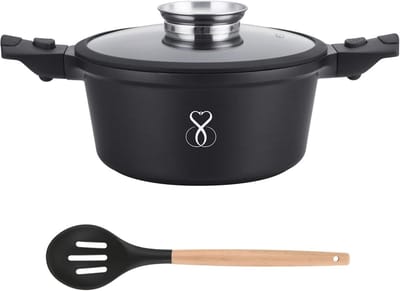 Professionele 28 cm Kookpan met Anti-aanbaklaag en Stalen Bodem – Geschikt voor Gas, Oven en Inductie
