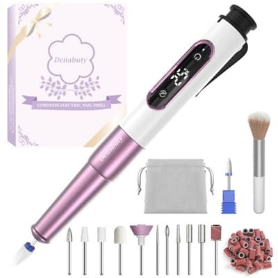 Nagelboor Snoerloos - Paars - Oplaadbare Elektrische Nagelvijl 12 in 1 met LED-Display - Voor Professionele Manicure en Pedicure