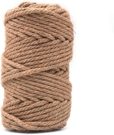 Allecto- Sterke Natuurlijke Jute Touw 6mm Dik - 50 Meter Lang - Jute String Rope Roll - Tuin - Arts Ambachten - Home Decor - Verpakking - Geschikt voor Diverse Doeleinden - Natuurlijke Kleur.