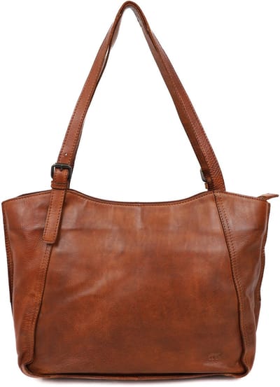 Bear Design Grote Shopper Dames - Schoudertas - Leer - Yvonne - Cognac
