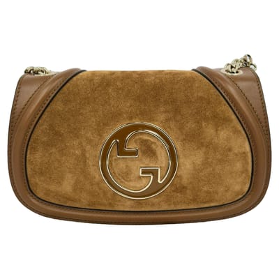 Gucci Blondie Kleine Schoudertas in Bruin Suède