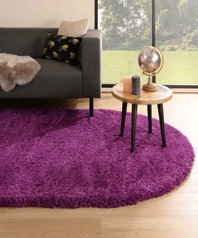 Vloerkleed ovaal hoogpolig - Cozy Shaggy paars 120x180