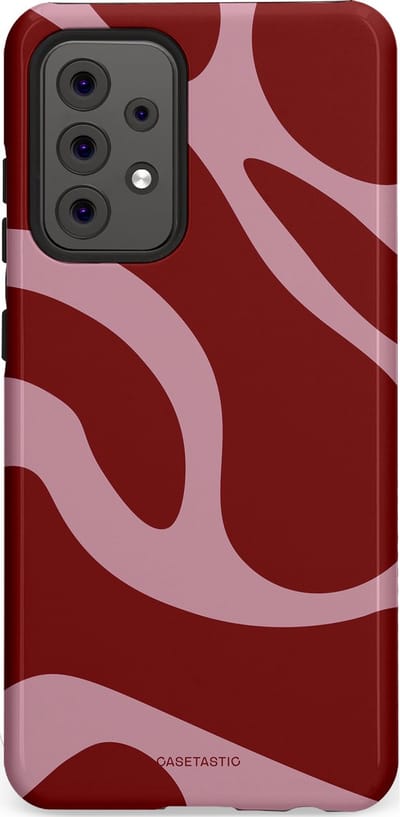 Casetastic hoesje geschikt voor Samsung Galaxy A52 (2021) 5G / Samsung Galaxy A52 (2021) 4G - Dubbellaagse bescherming - Roze Rode Framboos Blobs - Fashion Case - Bordeaux Lila