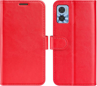 MobyDefend Hoesje - Geschikt voor Motorola Moto E22 / E22i - Wallet Book Case (Sluiting Achterkant) - Rood